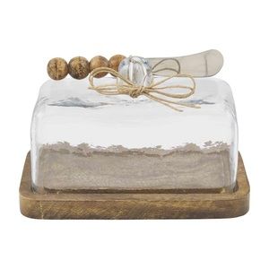 Mudpie beaded butter dish set